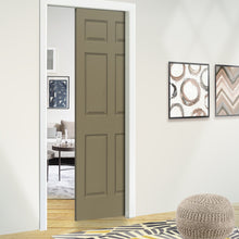 Load image into Gallery viewer, Painted Finished Composite MDF 6 Panel Interior Door Slab For Pocket Door