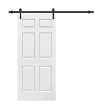 Load image into Gallery viewer, Painted Composite MDF 6 Panel Interior Sliding Barn Door with Hardware Kit
