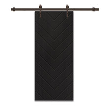 Load image into Gallery viewer, Herringbone Fully Assembled Stained MDF Modern Sliding Barn Door with Hardware Kit