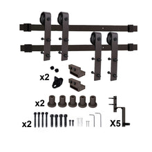 Load image into Gallery viewer, X Series Bypass Stained Interior Double Sliding Barn Door With Hardware Kit