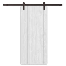 Load image into Gallery viewer, Paneled Hollow Core Solid Pine Wood Interior Sliding Barn Door with Hardware Kit