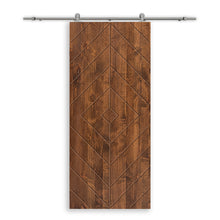 Load image into Gallery viewer, Diamond Pattern Solid Pine Wood Sliding Barn Door with Hardware Kit