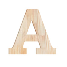 Load image into Gallery viewer, Wood Block Letter Unfinished Monogram Initial Alphabet Large Wall English Letters for Home Bedroom Office Wedding Party DIY Decor Ready to Paint or Stain