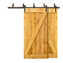 Load image into Gallery viewer, Z Bar Bypass Stained Interior Double Sliding Barn Door With Hardware Kit