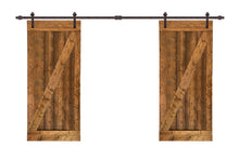 Load image into Gallery viewer, Z Bar Series Solid Pine Wood Interior Double Sliding Barn Door With Hardware Kit