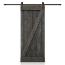 Load image into Gallery viewer, Z Bar Stained Knotty Pine Wood Sliding DIY Barn Door with Hardware Kit