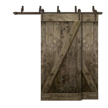 Load image into Gallery viewer, Z Bar Bypass Stained Interior Double Sliding Barn Door With Hardware Kit