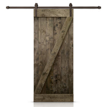 Load image into Gallery viewer, Z Bar Stained Knotty Pine Wood Sliding DIY Barn Door with Hardware Kit