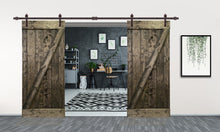 Load image into Gallery viewer, Z Bar Series Solid Pine Wood Interior Double Sliding Barn Door With Hardware Kit