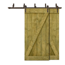 Load image into Gallery viewer, Z Bar Bypass Stained Interior Double Sliding Barn Door With Hardware Kit