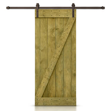 Load image into Gallery viewer, Z Bar Stained Knotty Pine Wood Sliding DIY Barn Door with Hardware Kit
