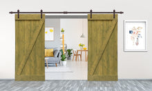 Load image into Gallery viewer, Z Bar Series Solid Pine Wood Interior Double Sliding Barn Door With Hardware Kit