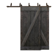 Load image into Gallery viewer, Z Bar Bypass Stained Interior Double Sliding Barn Door With Hardware Kit