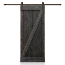 Load image into Gallery viewer, Z Bar Stained Knotty Pine Wood Sliding DIY Barn Door with Hardware Kit