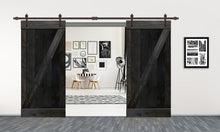 Load image into Gallery viewer, Z Bar Series Solid Pine Wood Interior Double Sliding Barn Door With Hardware Kit