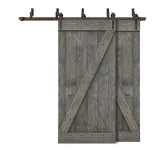 Load image into Gallery viewer, Z Bar Bypass Stained Interior Double Sliding Barn Door With Hardware Kit