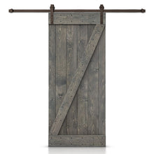 Load image into Gallery viewer, Z Bar Stained Knotty Pine Wood Sliding DIY Barn Door with Hardware Kit