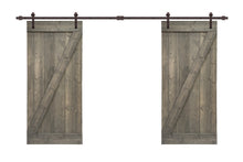 Load image into Gallery viewer, Z Bar Series Solid Pine Wood Interior Double Sliding Barn Door With Hardware Kit