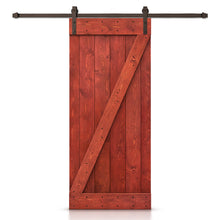 Load image into Gallery viewer, Z Bar Stained Knotty Pine Wood Sliding DIY Barn Door with Hardware Kit