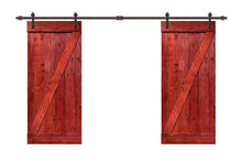 Load image into Gallery viewer, Z Bar Series Solid Pine Wood Interior Double Sliding Barn Door With Hardware Kit
