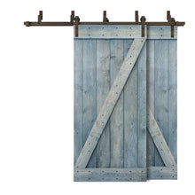 Load image into Gallery viewer, Z Bar Bypass Stained Interior Double Sliding Barn Door With Hardware Kit