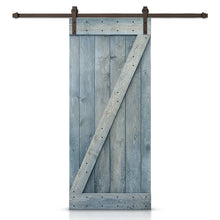 Load image into Gallery viewer, Z Bar Stained Knotty Pine Wood Sliding DIY Barn Door with Hardware Kit