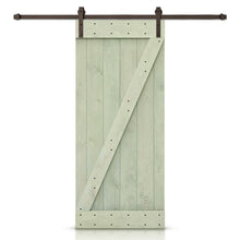 Load image into Gallery viewer, Z Bar Stained Knotty Pine Wood Sliding DIY Barn Door with Hardware Kit