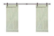 Load image into Gallery viewer, Z Bar Series Solid Pine Wood Interior Double Sliding Barn Door With Hardware Kit
