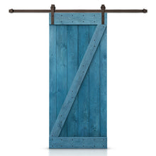 Load image into Gallery viewer, Z Bar Stained Knotty Pine Wood Sliding DIY Barn Door with Hardware Kit