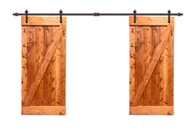 Load image into Gallery viewer, Z Bar Series Solid Pine Wood Interior Double Sliding Barn Door With Hardware Kit