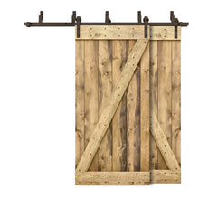 Load image into Gallery viewer, Z Bar Bypass Stained Interior Double Sliding Barn Door With Hardware Kit