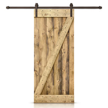Load image into Gallery viewer, Z Bar Stained Knotty Pine Wood Sliding DIY Barn Door with Hardware Kit