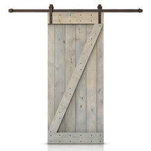 Load image into Gallery viewer, Z Bar Stained Knotty Pine Wood Sliding DIY Barn Door with Hardware Kit