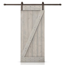 Load image into Gallery viewer, Z Bar Stained Knotty Pine Wood Sliding DIY Barn Door with Hardware Kit
