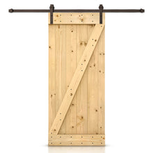 Load image into Gallery viewer, Z Bar Stained Knotty Pine Wood Sliding DIY Barn Door with Hardware Kit