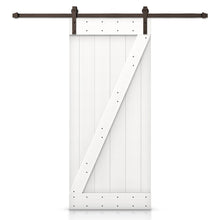 Load image into Gallery viewer, Z Bar Stained Knotty Pine Wood Sliding DIY Barn Door with Hardware Kit