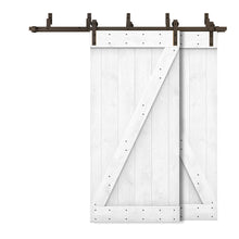 Load image into Gallery viewer, Z Bar Bypass Stained Interior Double Sliding Barn Door With Hardware Kit