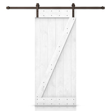 Load image into Gallery viewer, Z Bar Stained Knotty Pine Wood Sliding DIY Barn Door with Hardware Kit