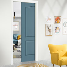 Load image into Gallery viewer, Stained Composite MDF 2 Panel Arch Top Interior Pocket Door
