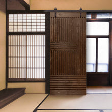 Load image into Gallery viewer, Japanese Series Pre Assemble Stained Wood Interior Sliding Barn Door with Hardware Kit