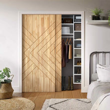 Load image into Gallery viewer, Paneled Hollow Core Solid Wood Double Closet Sliding Door Slabs