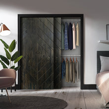 Load image into Gallery viewer, Diamond Pattern Hollow Core Solid Wood Double Closet Sliding Door Slabs