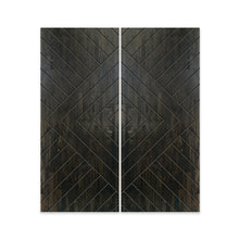 Load image into Gallery viewer, Chevron Arrow Pattern Hollow Core Solid Wood Double Closet Sliding Door Slabs