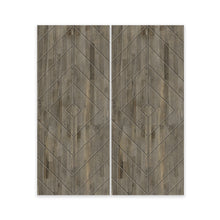 Load image into Gallery viewer, Diamond Pattern Hollow Core Solid Wood Double Closet Sliding Door Slabs