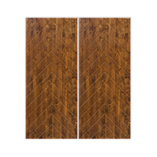 Load image into Gallery viewer, Herringbone Pattern Hollow Core Solid Wood Double Closet Sliding Door Slabs