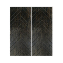 Load image into Gallery viewer, Herringbone Pattern Hollow Core Solid Wood Double Closet Sliding Door Slabs