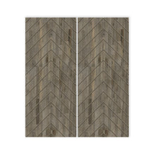Load image into Gallery viewer, Herringbone Pattern Hollow Core Solid Wood Double Closet Sliding Door Slabs