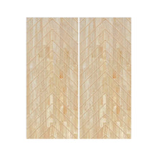 Load image into Gallery viewer, Herringbone Pattern Hollow Core Solid Wood Double Closet Sliding Door Slabs