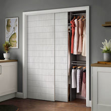 Load image into Gallery viewer, Paneled Hollow Core Solid Wood Double Closet Sliding Door Slabs