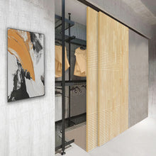 Load image into Gallery viewer, Paneled Hollow Core Solid Wood Double Closet Sliding Door Slabs